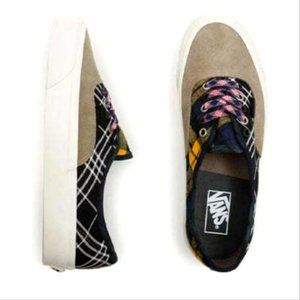 New Vans Authentic Plaid Mixed Olive suede 9.5 ladies